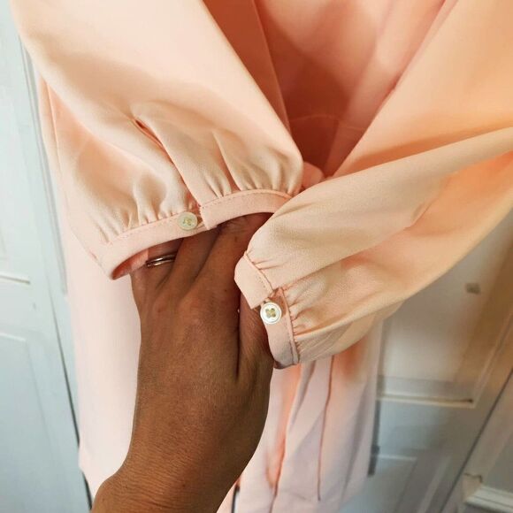 J. Crew Black Label Wrap Dress 4 Light Pink Peach Shower Wedding Guest Party NWT - Picture 9 of 11